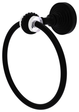 Pacific Grove Towel Ring with Twisted Accents, Matte Black