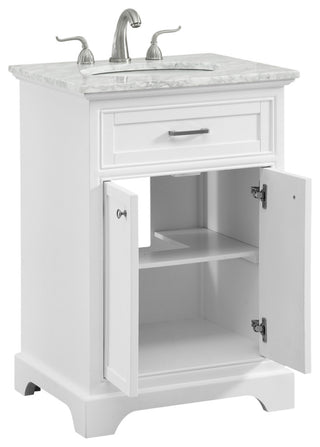 Amber Single Bathroom Vanity, Blue, White, 24"