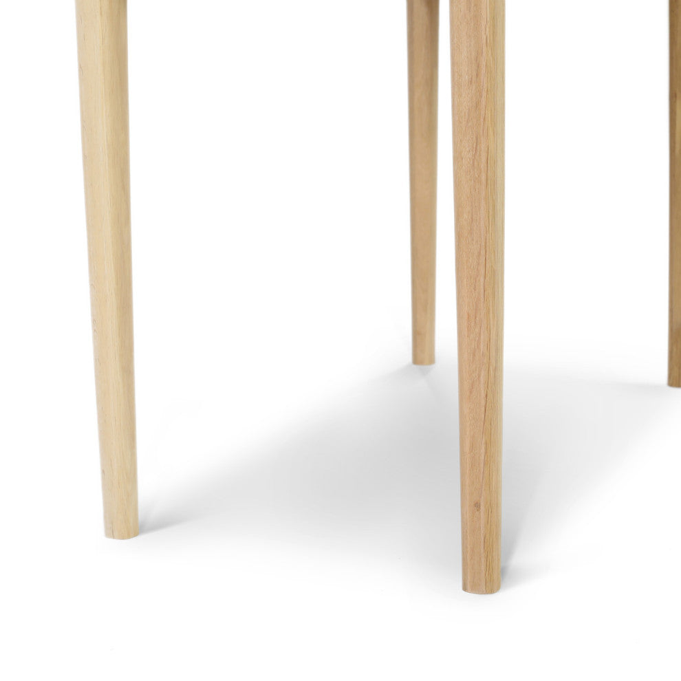 Meno 36" Rectangular Italian Carrara White Marble Console Table, Oak