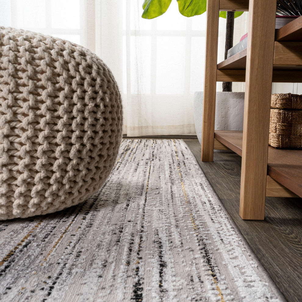 Loom Modern Strie' Area Rug, Gray/Black, 4 X 6