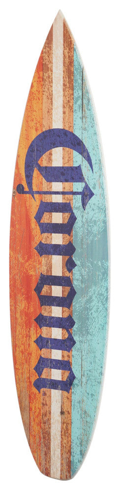 Licensed Corona Color Wood Tones Surfboard Plaque Wall Sign, 60"x15"