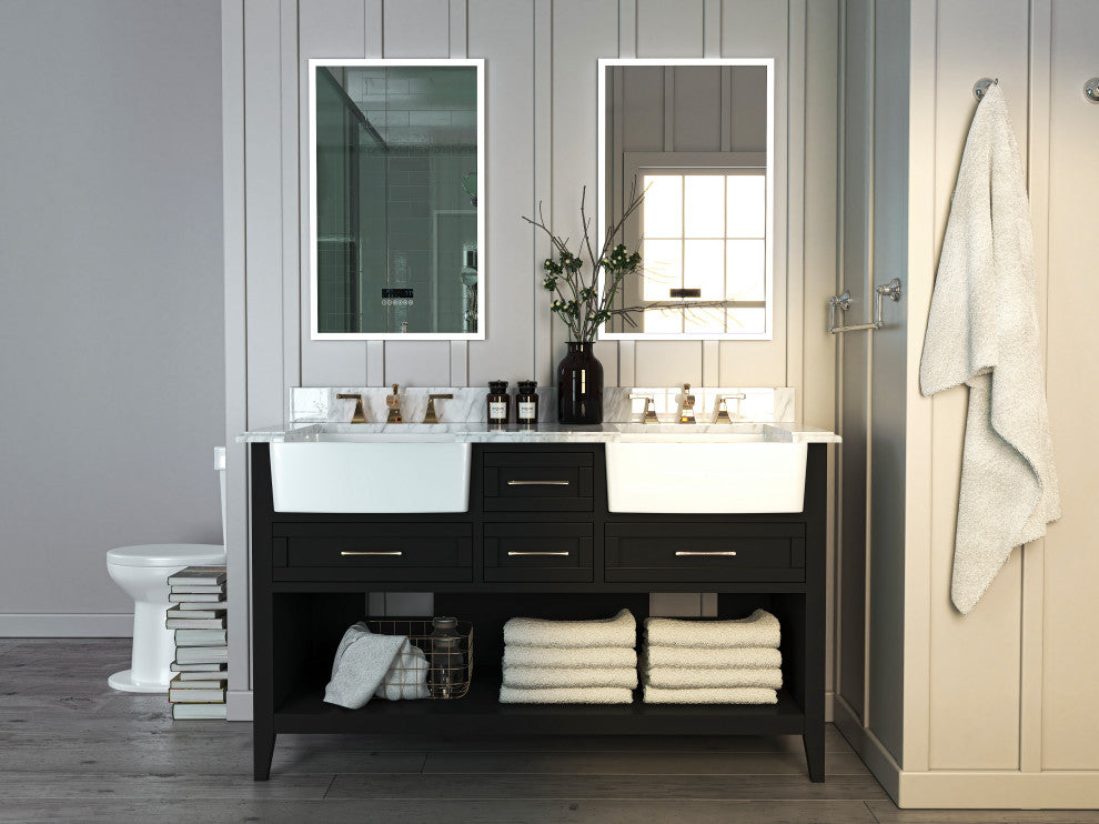 Hayley Bathroom Vanity Set, Black Onyx, 60"