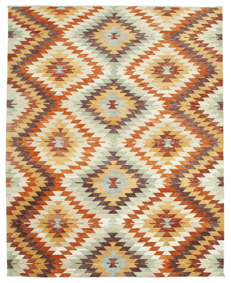 Rug N Carpet - Hand-knotted Turkish 9' 3'' x 11' 9'' Unique Wool Kilim Rug