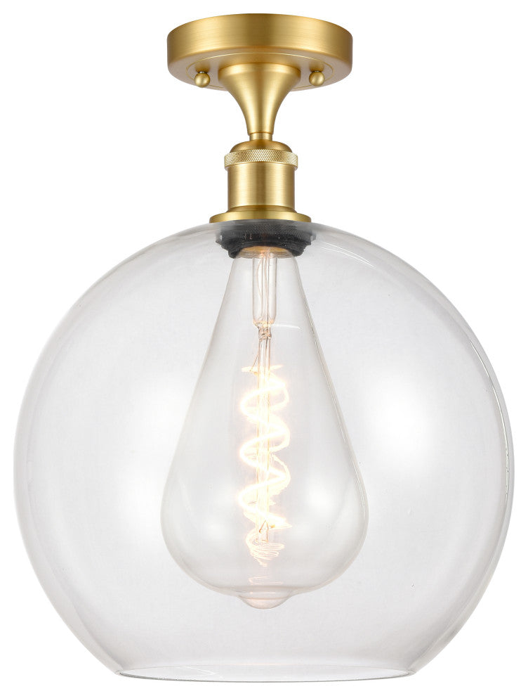 Innovations 516-1C-SG-G122-12 1-Light Semi-Flush Mount, Satin Gold