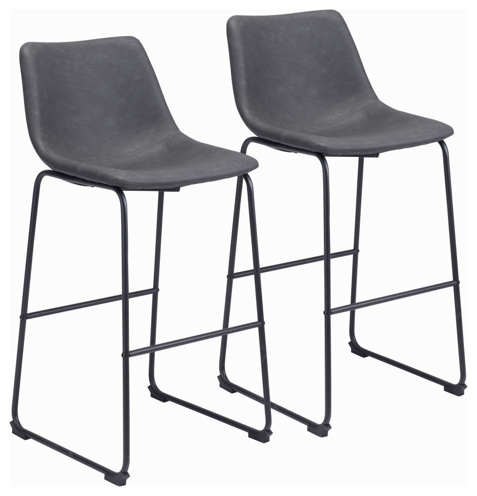 Smart Bar Chair, Set of 2 Charcoal