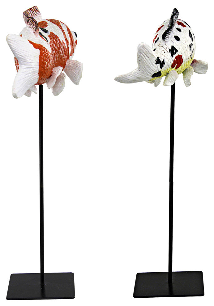 Japanese Koi Sculpture Set