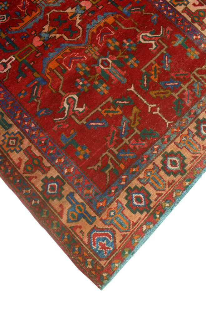 Fine Vintage Distressed Raedburn Red/Beige Runner, 3'8x13'10