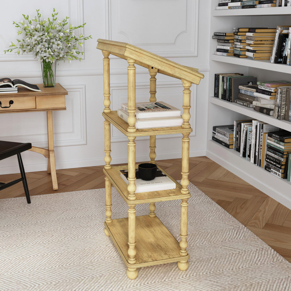 Alden 4-Tier Library Stand, Beige