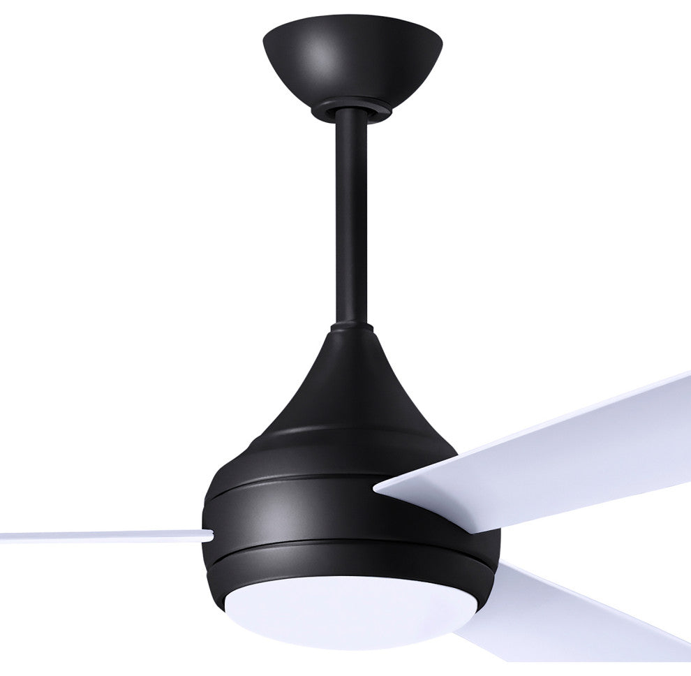 Donaire Paddle Fan Integrated LED, Matte Black, Gloss White Blades