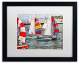 'After the Regatta' Matted Framed Canvas Art by Michelle Calkins