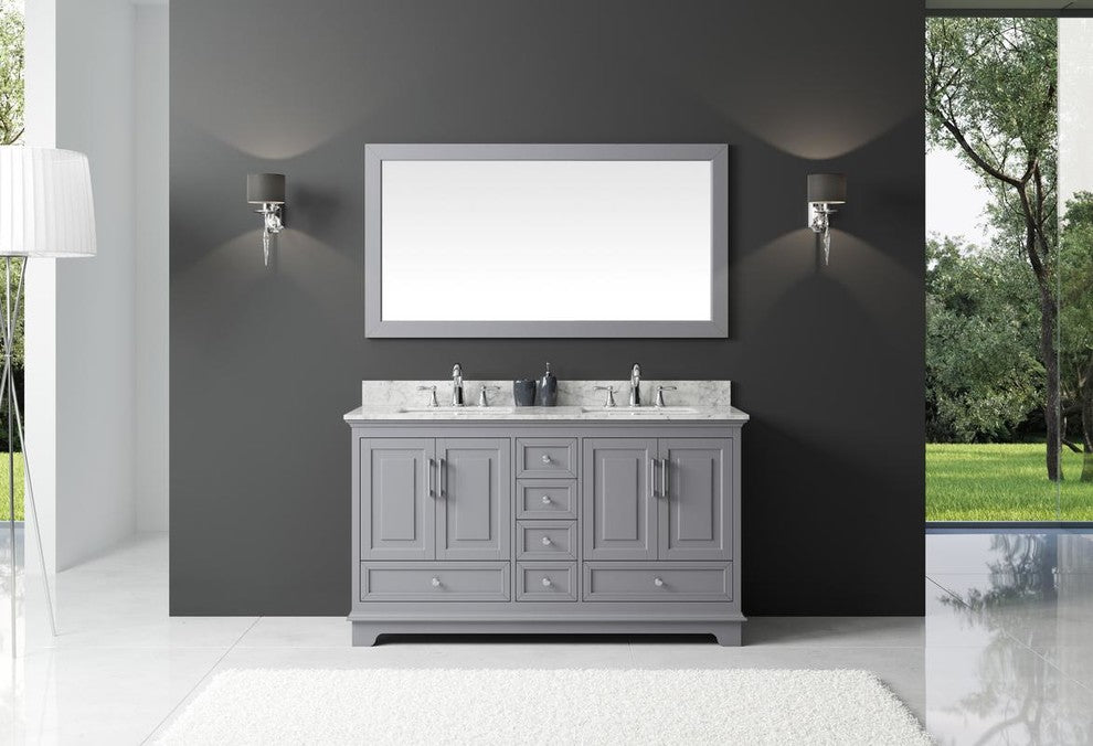 60" Double Sink Bathroom Vanity Base