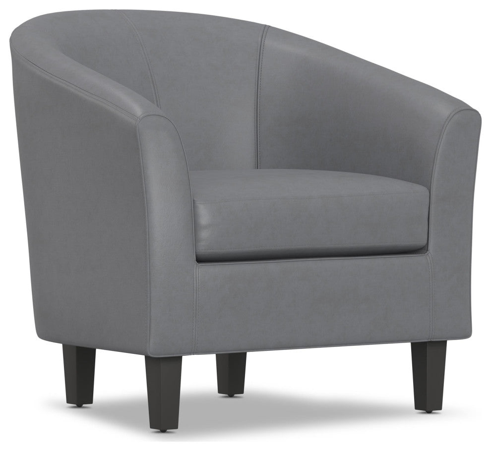 Austin 30 Inch Wide Contemporary Tub Chair In Stone Grey Faux Leather