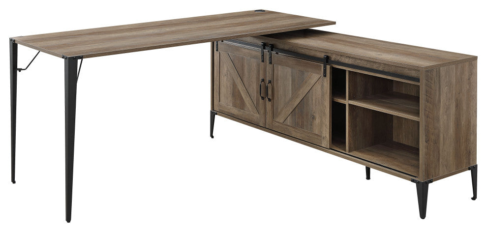 Zakwani Writing Desk, Rustic Oak and Black