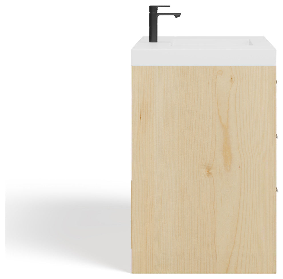 The Sacha Bathroom Vanity, Maple, 36", Single Sink, Freestanding