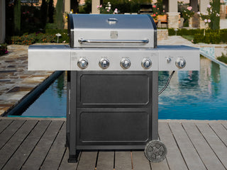 Kenmore 4 Burner Open Cart Gas Grill with Side Burner