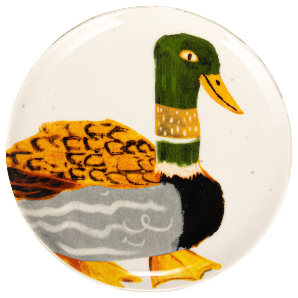 Stoneware Plate Set with Animal Designs, Multicolor, Set of 8
