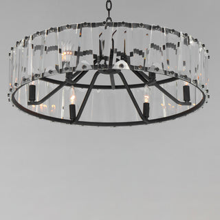 Maxim 21866 Odeon 6 Light 27"W Crystal Drum Chandelier - Black