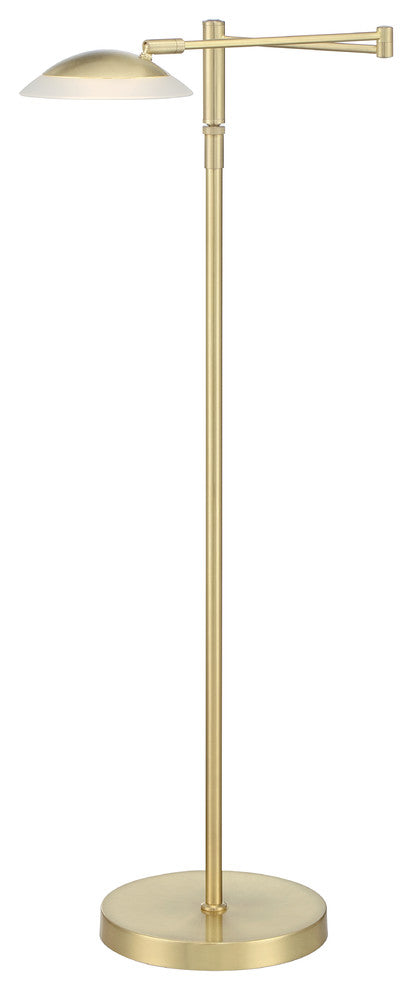 Meran Turbo Floor Lamp, Satin Brass