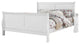Benzara BM225044 Sleigh Design Full Size Bed with Sleek Legs, White