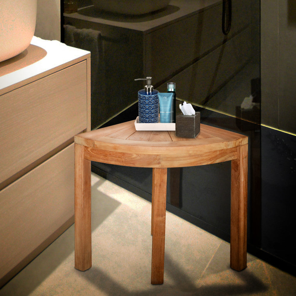 Seven Seas Teak Corner Shower Stool