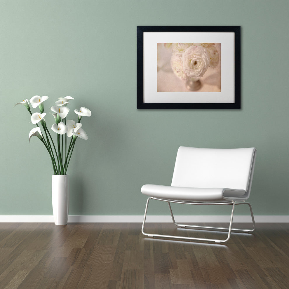 Cora Niele 'White Persian Buttercup Still Life' Matted Framed Art