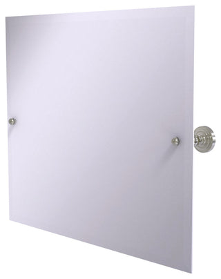 Frameless Landscape Tilt Mirror with Beveled Edge, Satin Nickel