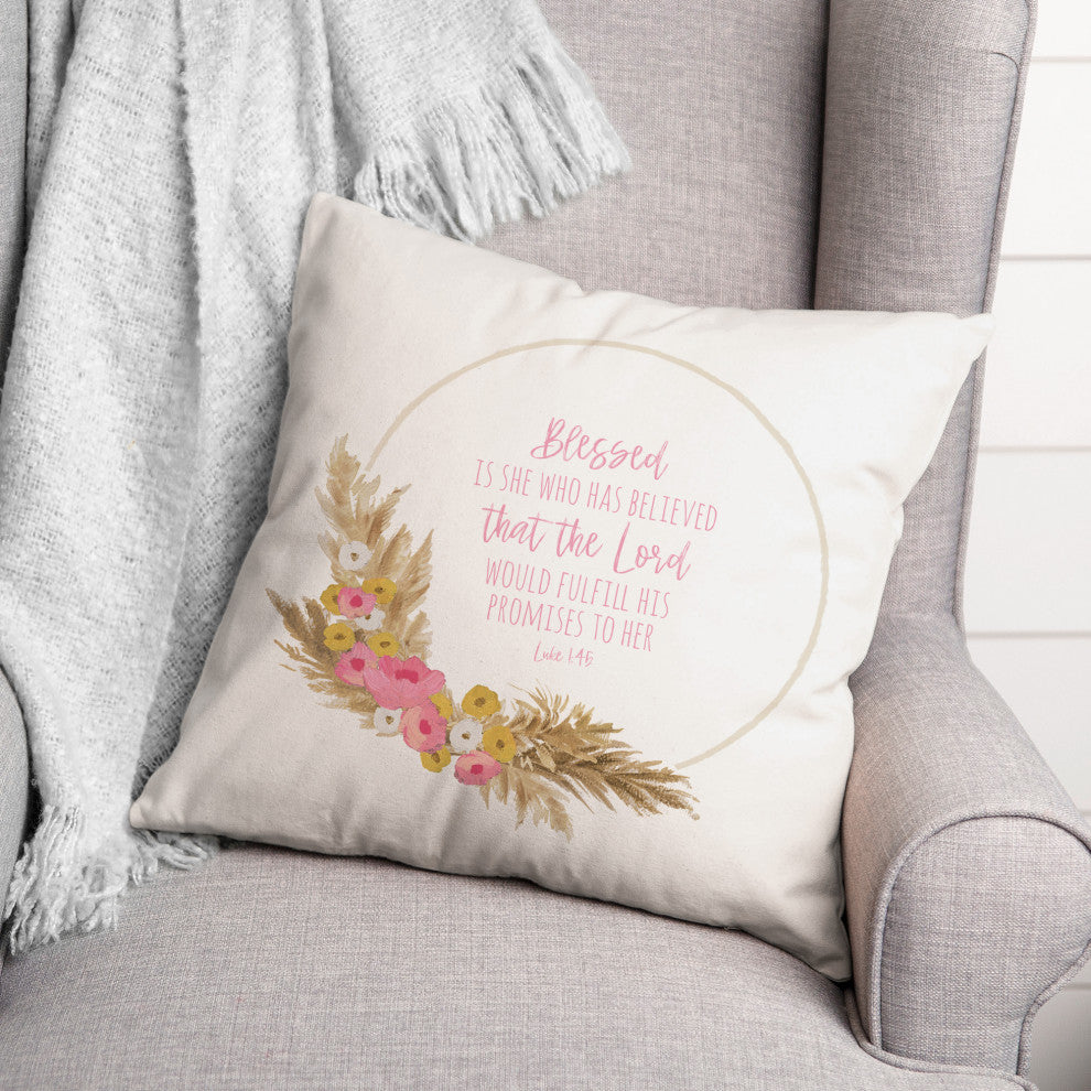 Blessed is She 18"x18" Spun Poly Pillow