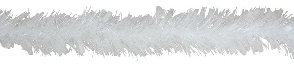 12' Soft and Silky Silver With Iridescent Spiral Christmas Tinsel Garland Unlit