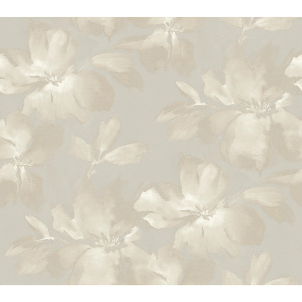 Gray Midnight Blooms Wallpaper