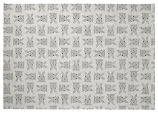 Criss Cross Bunnies Easter Chenille Rug, Whisper White, 5'x7'