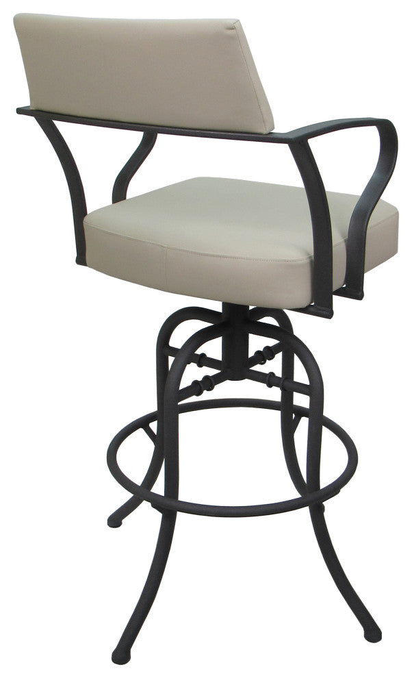 Swivel Tilt Metal Counter 26" or Bar 30" Stool - Carolina, Ocean Beige Vinyl - Grey, 30"