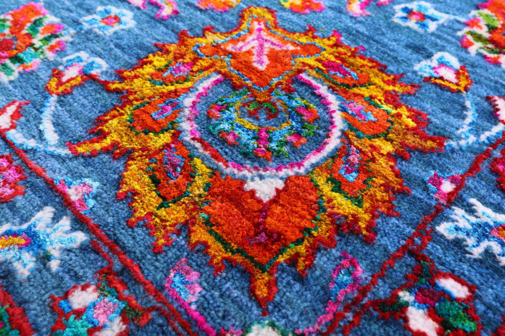 8' 2" X 10' 1" Wool & Silk Persian Hand Knotted Rug - Q14919