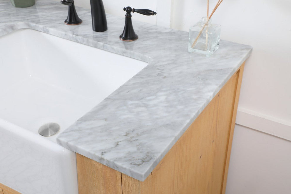 Home Living 22" Farmhouse Natural Wood-Light Bathroom Vanity