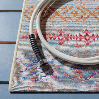 Safavieh Summer SMR429 Indoor-Outdoor Rug, Ivory/Blue, 5'3"x7'6"