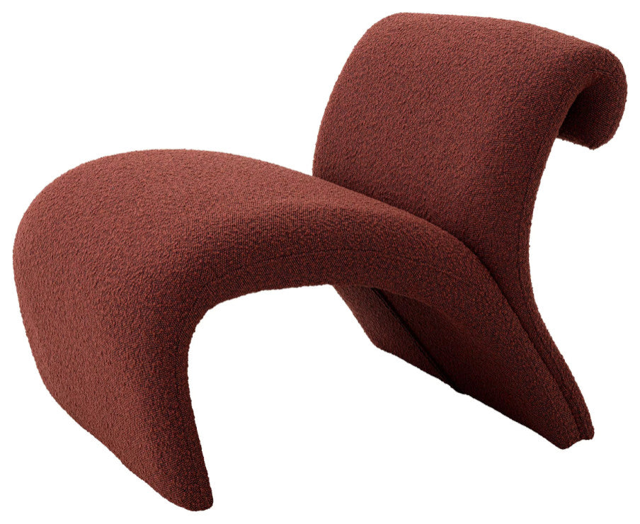 BouclÃ© Curved Accent Chair | Eichholtz Vignola, Red