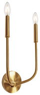 2-Light Incandescent Wall Sconce, Aged Brass