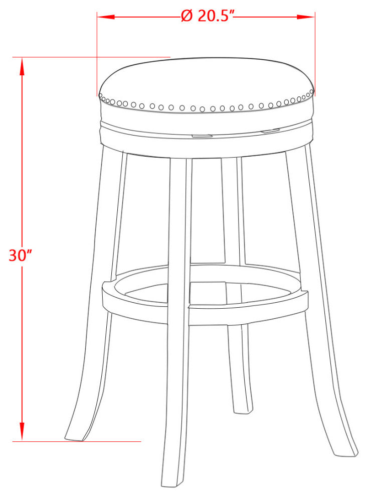 Swivel Backless Barstool 30'' Seat Height, Oak Leg, F12-16 Pu Leather Vegas Gold