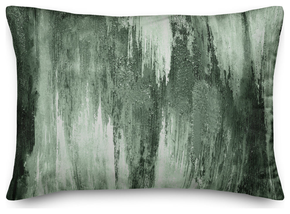 Green Painted Abstract 14x20 Indoor/Outdoor Pillow