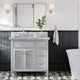 Kensington 37" Bath Vanity With Marble Top, Carrara White/White Basin