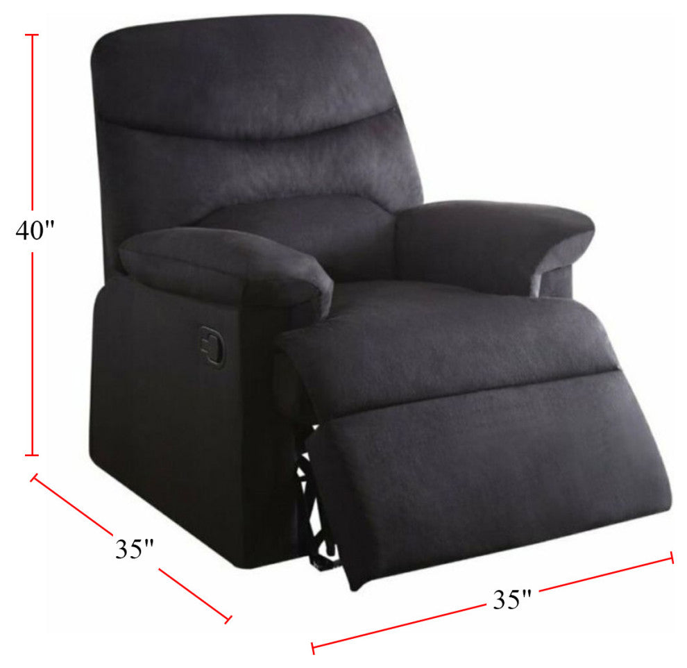 Motion Recliner, Black Woven Fabric