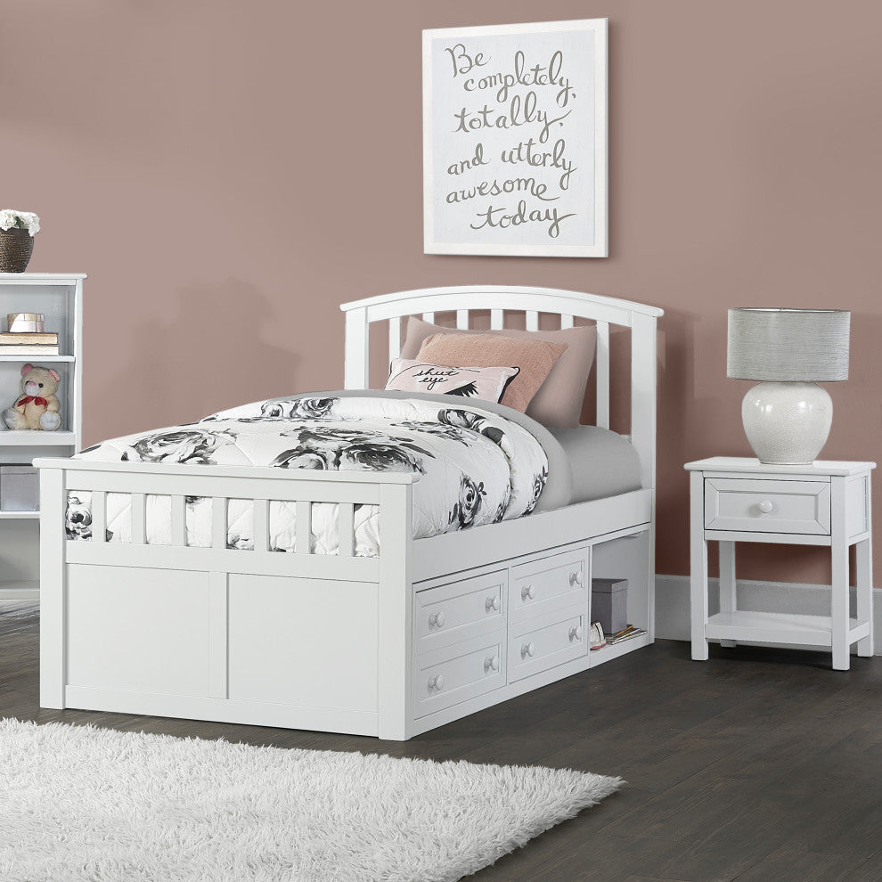 Hillsdale Schoolhouse 4.0 Charlie Wood Twin Captain's Bed With One Storage Unit