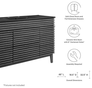 Render 48" Single Sink Bathroom Vanity, Charcoal Black