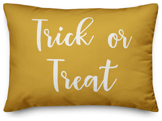 Trick Or Treat Lumbar Pillow, Mustard, 14"x20"