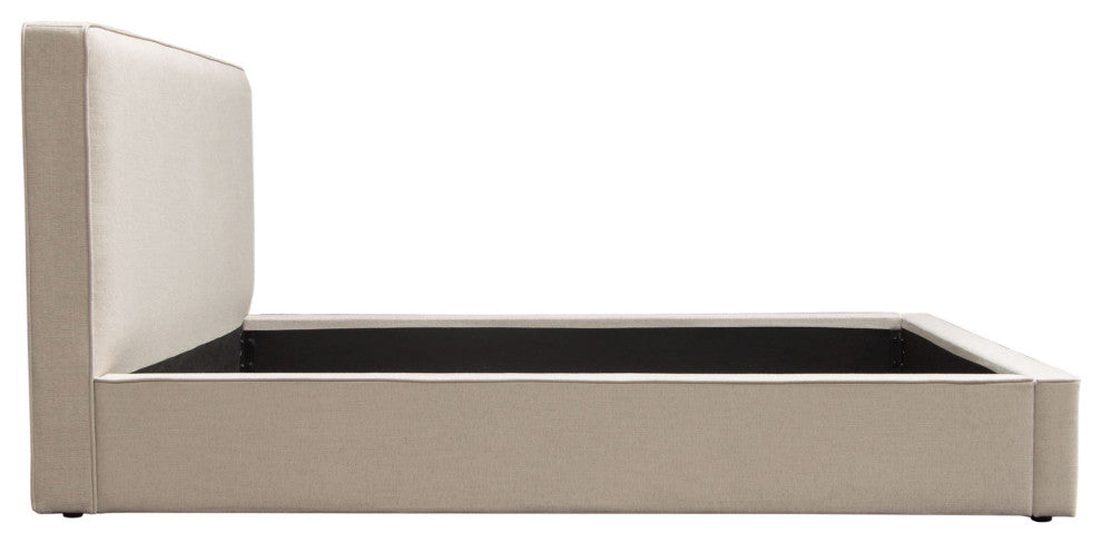 Cloud 43" Low Profile Queen Bed, Sand Fabric