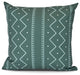 Mudcloth, Geometric Print Outdoor Pillow, Green, 16" x 16"