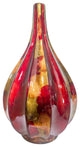 HomeRoots Kya Red Copper and Gold Foil and Lacquer Teardrop Vase