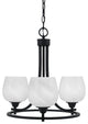 Paramount 3-Light Chandelier, Matte Black, 6" White Marble Glass