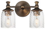 Maxim 21352 Swirl 2 Light 14"W Vanity Light - Antique Bronze