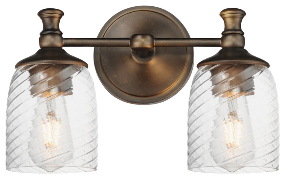 Maxim 21352 Swirl 2 Light 14"W Vanity Light - Antique Bronze