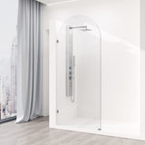 VIGO Arden 34" W x 78" H Frameless Fixed Shower Screen, Chrome, Clear Glass